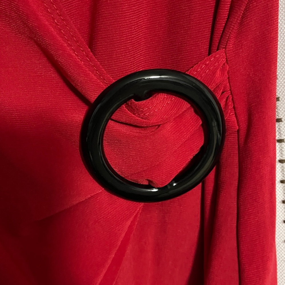 Notations Red Blouse sz Petite Medium - Picture 3 of 3